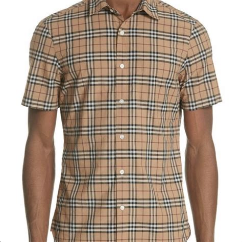 burberry short sleeve button white|Burberry short sleeve button up.